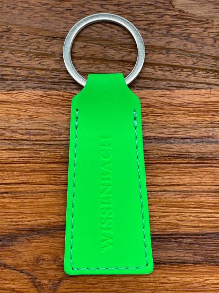 Leder Schlüsselanhänger Retro neon grün